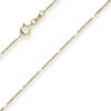 1mm Fantasiekette Goldkette Collier Halskette aus 585 Gold Gelbgold 50cm