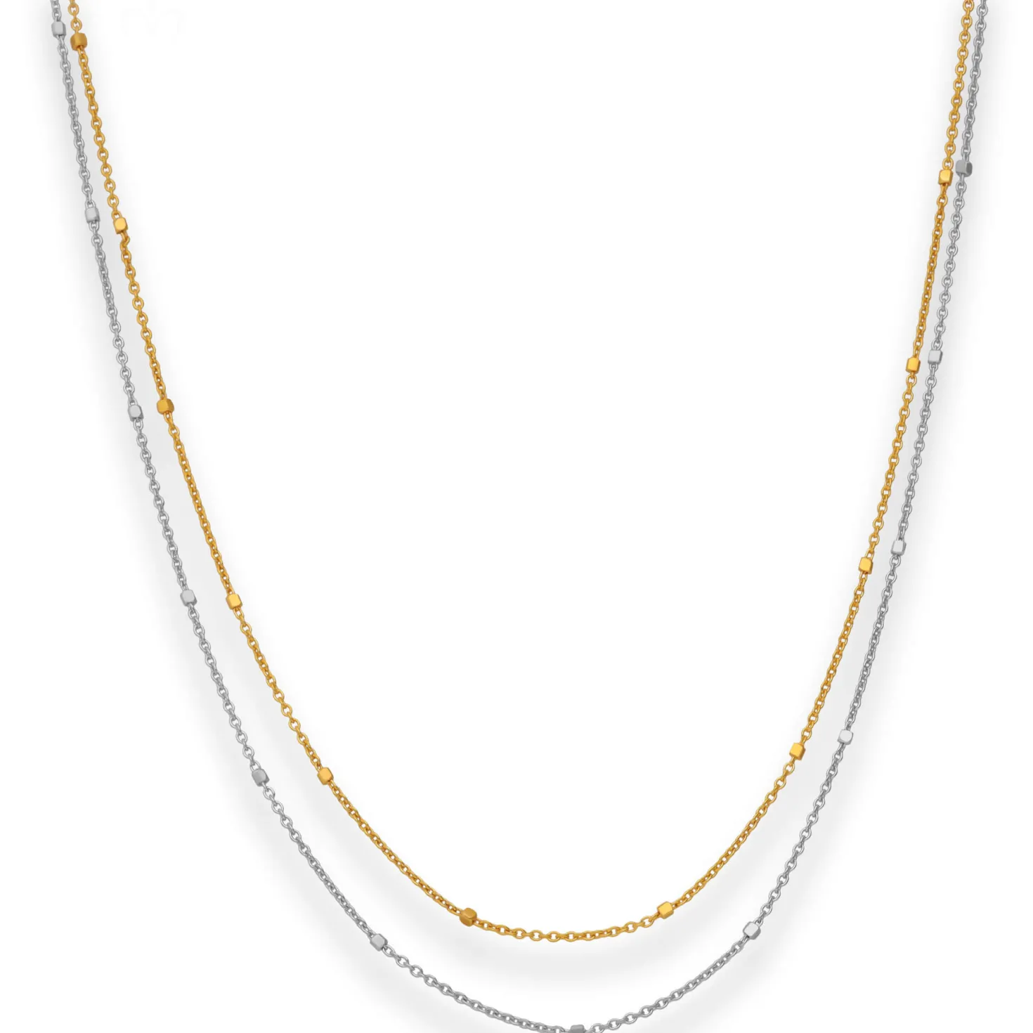 1,4mm Fantasiekette Goldkette Collier Halskette aus 375 Gold gelb/weiß 42cm