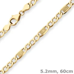5,2mm Fantasiekette Goldkette Collier Halskette aus 333 Gold Gelbgold 60cm
