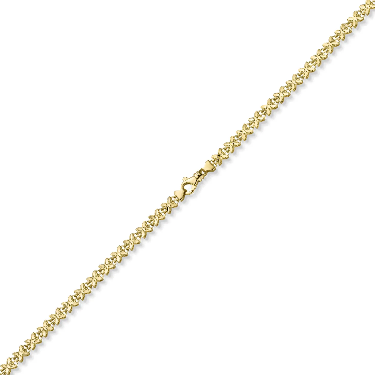 5mm Fantasie Kette Halskette Collier Schmetterlinge aus 585 Gold Gelbgold 50cm