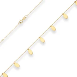 0,7mm Fantasiekette Kette Collier Anhänger Tropfen aus 375 Gold Gelbgold 45cm