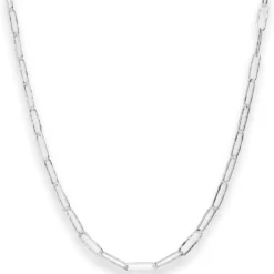 3,8mm Fantasiekette Silberkette Collier Paper-Clip Halskette aus 925 Silber 70cm