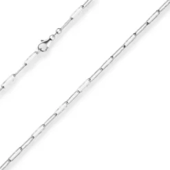 3,8mm Fantasiekette Silberkette Collier Paper-Clip Halskette aus 925 Silber 45cm
