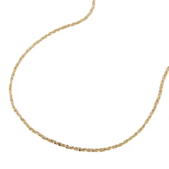 0,6mm feine Kette Phantasiekette Halsschmuck, 585 Gold Gelbgold, 42cm, Damen