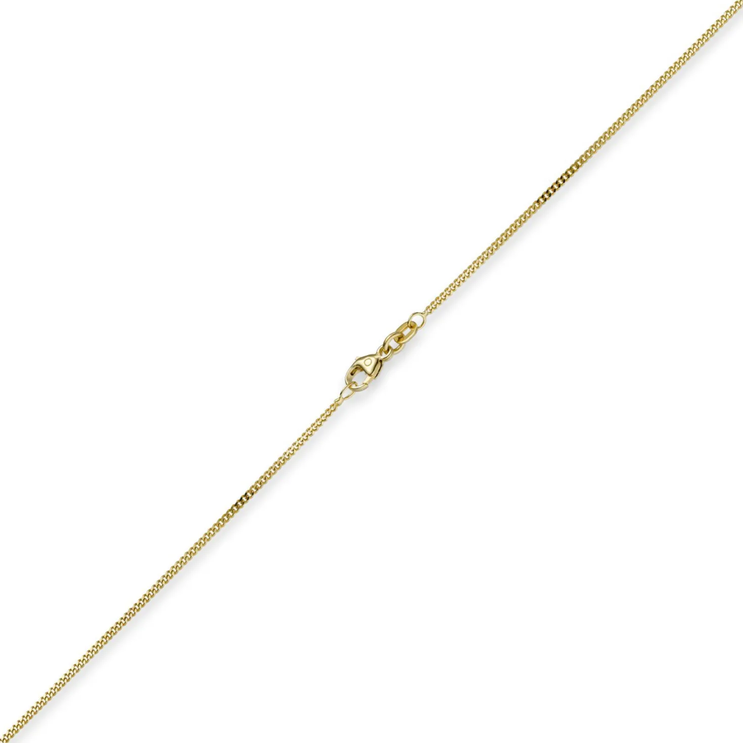 1mm feine Panzerkette 585 Gold Gelbgold, Kette Collier Halskette, 42cm
