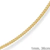 1mm feine Panzerkette 585 Gold Gelbgold, Kette Collier Halskette, 36cm
