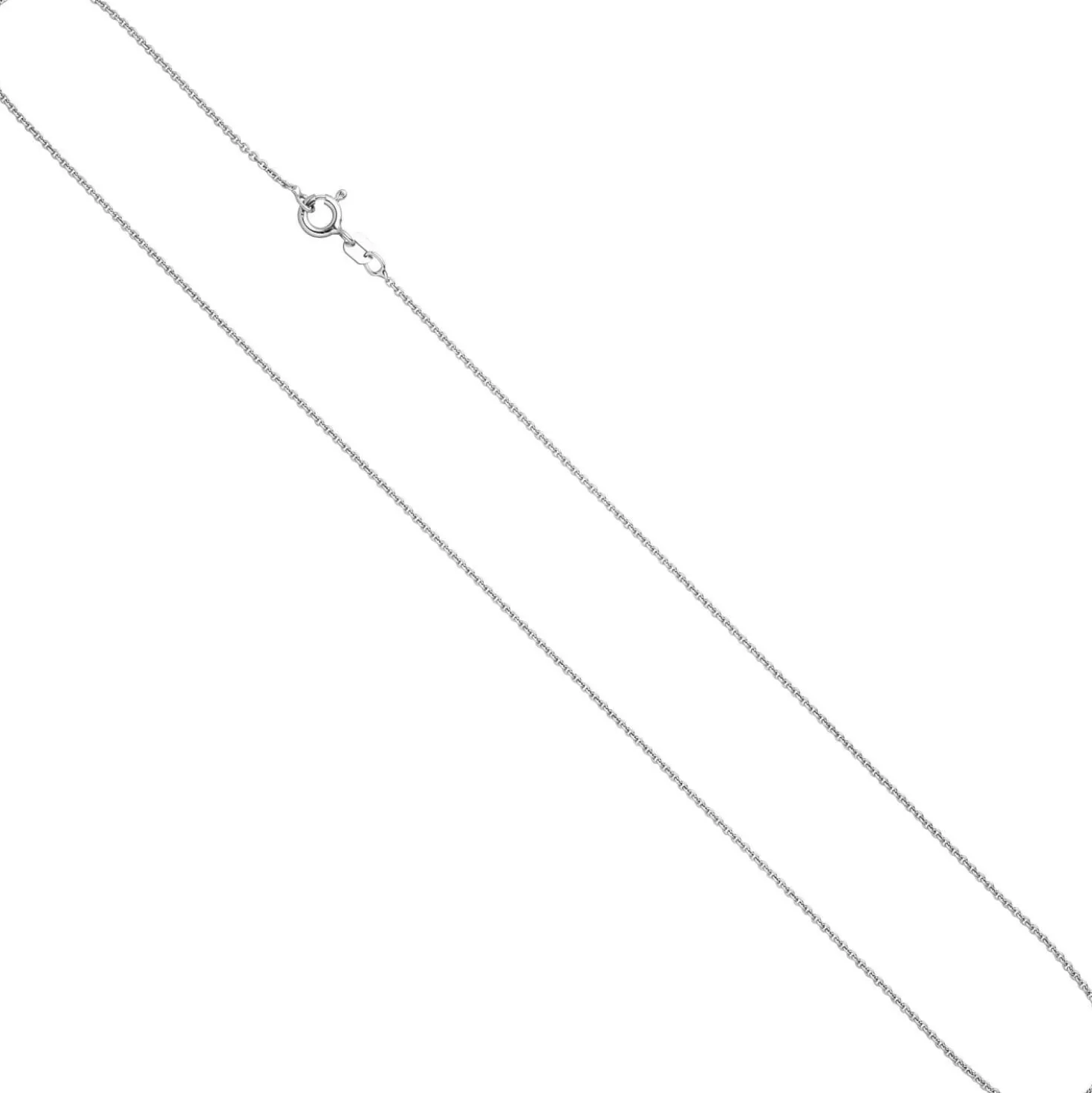 1,1mm feine Rundanker-Kette Halskette Collier aus 925 Silber rhodiniert 45cm