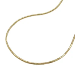 0,8mm feine Schlangenkette Halskette Collier 5-kant 9Kt 375 Gold Gelbgold 42cm