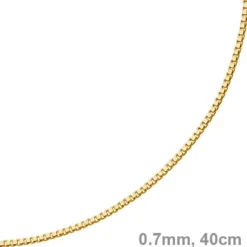 0,7mm feine Venezianerkette Echt Gold 585 Gelbgold Kette Halskette 40cm