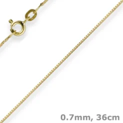 0,7mm feine Venezianerkette Echt Gold 585 Gelbgold Kette Halskette 36cm