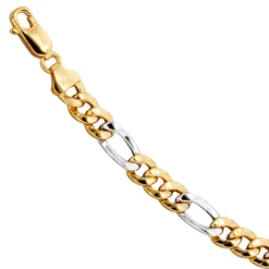 5,7mm Figarokette Collier Kette 333 Gold Gelbgold Weißgold Unisex 50cm