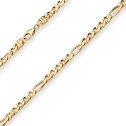 6mm Figarokette diamantiert Collier Halskette aus 585 Gold Gelbgold 60cm