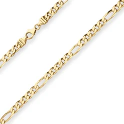 6mm Figarokette diamantiert Collier Halskette aus 585 Gold Gelbgold 60cm
