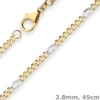 2,8mm Figarokette diamantiert Collier Halskette aus 750 Gold gelb/weiß 45cm