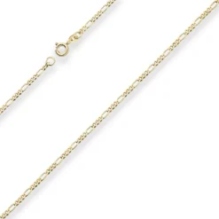 2,2mm Figarokette diamantiert Collier Halskette aus 585 Gold Gelbgold 45cm