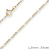 1,5mm Figarokette diamantiert Collier Halskette aus 585 Gold Gelbgold 36cm