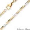 2,8mm Figarokette diamantiert Collier Halskette aus 750 Gold gelb/weiß 42cm