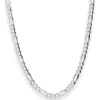 4,9mm Figarokette diamantiert Collier Halskette aus 925 Silber rhodiniert 50cm