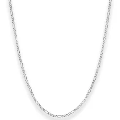 1,9mm Figarokette diamantiert Collier Halskette aus 925 Silber rhodiniert 45cm