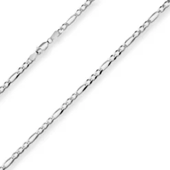 3,9mm Figarokette diamantiert Collier Halskette aus 925 Silber rhodiniert 55cm