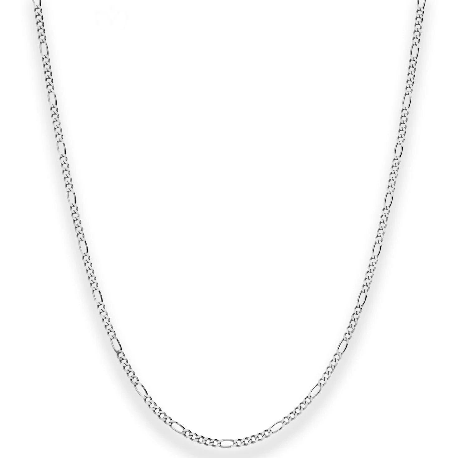 1,9mm Figarokette diamantiert Collier Halskette aus 925 Silber rhodiniert 55cm