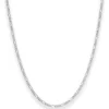 2,2mm Figarokette diamantiert Collier Halskette aus 925 Silber rhodiniert 50cm