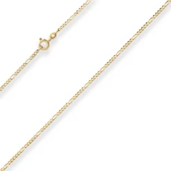 1,9mm Figarokette diamantiert Kette Collier Halskette aus 333 Gold Gelbgold 50cm