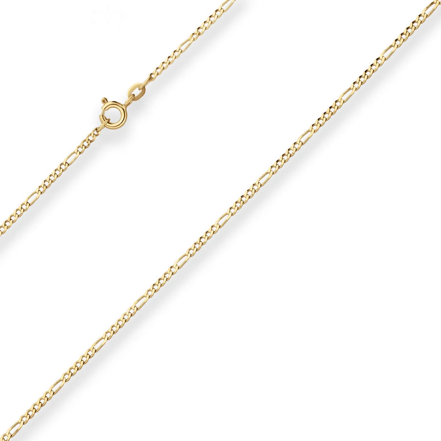 1,9mm Figarokette diamantiert Kette Collier Halskette aus 333 Gold Gelbgold 50cm