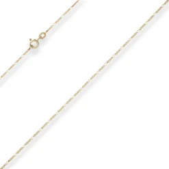 1,1mm Figarokette diamantiert Kette Collier Halskette aus 375 Gold Gelbgold 36cm