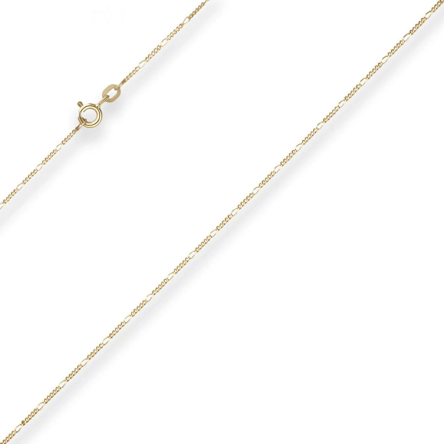1,1mm Figarokette diamantiert Kette Collier Halskette aus 375 Gold Gelbgold 38cm