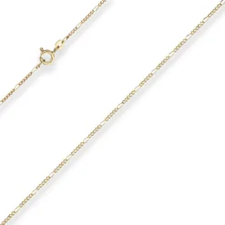 1,5mm Figarokette diamantiert Kette Collier Halskette aus 333 Gold Gelbgold 38cm