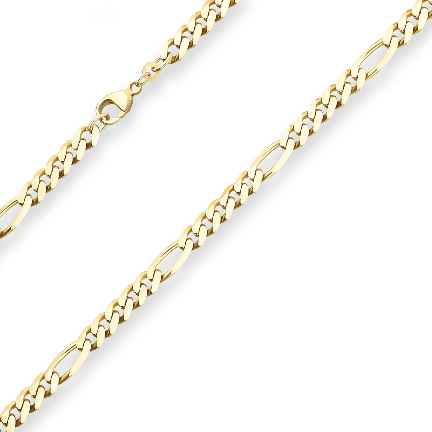 5,7mm Figarokette diamantiert Kette Collier Halskette aus 333 Gold Gelbgold 55cm