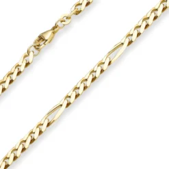 5,7mm Figarokette diamantiert Kette Collier Halskette aus 333 Gold Gelbgold 55cm