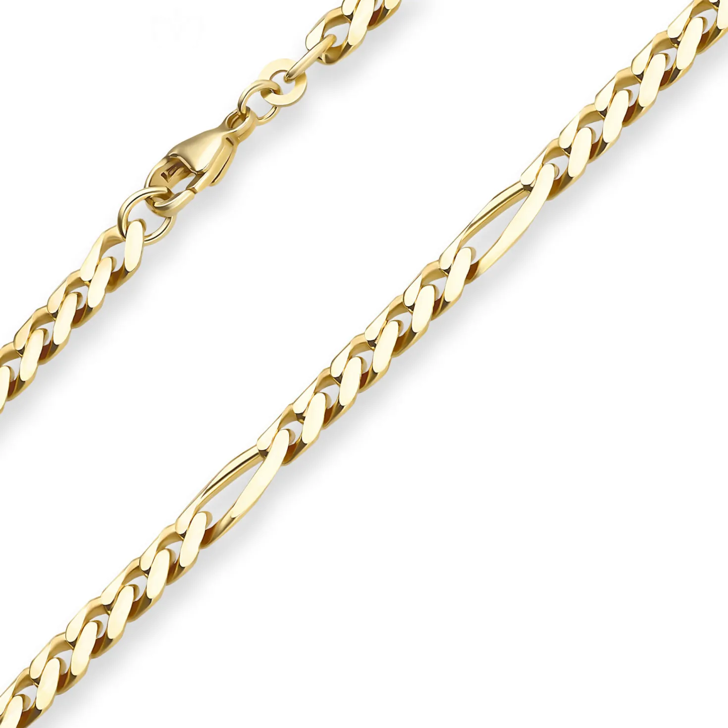 5,7mm Figarokette diamantiert Kette Collier Halskette aus 333 Gold Gelbgold 55cm