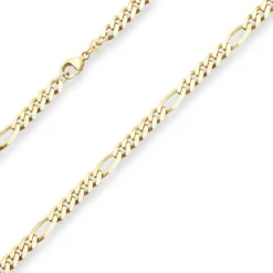 5,7mm Figarokette diamantiert Kette Collier Halskette aus 333 Gold Gelbgold 50cm