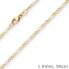 1,9mm Figarokette diamantiert Kette Collier Halskette aus 585 Gold Gelbgold 50cm