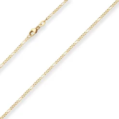 1,9mm Figarokette diamantiert Kette Collier Halskette aus 585 Gold Gelbgold 50cm