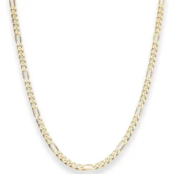 3,4mm Figarokette diamantiert Kette Collier Halskette aus 333 Gold Gelbgold 50cm