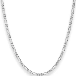 2,8mm Figarokette diamantiert Silberkette Collier Halskette aus 925 Silber 45cm