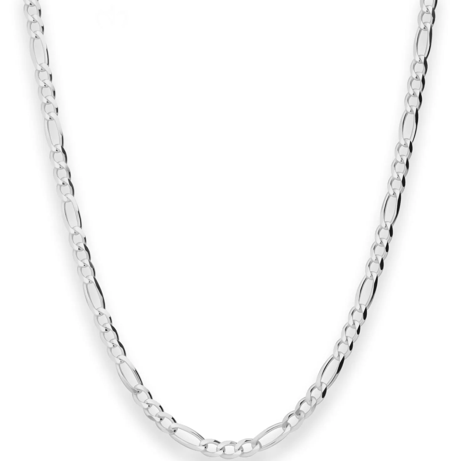 3,9mm Figarokette diamantiert Silberkette Collier Halskette aus 925 Silber 55cm