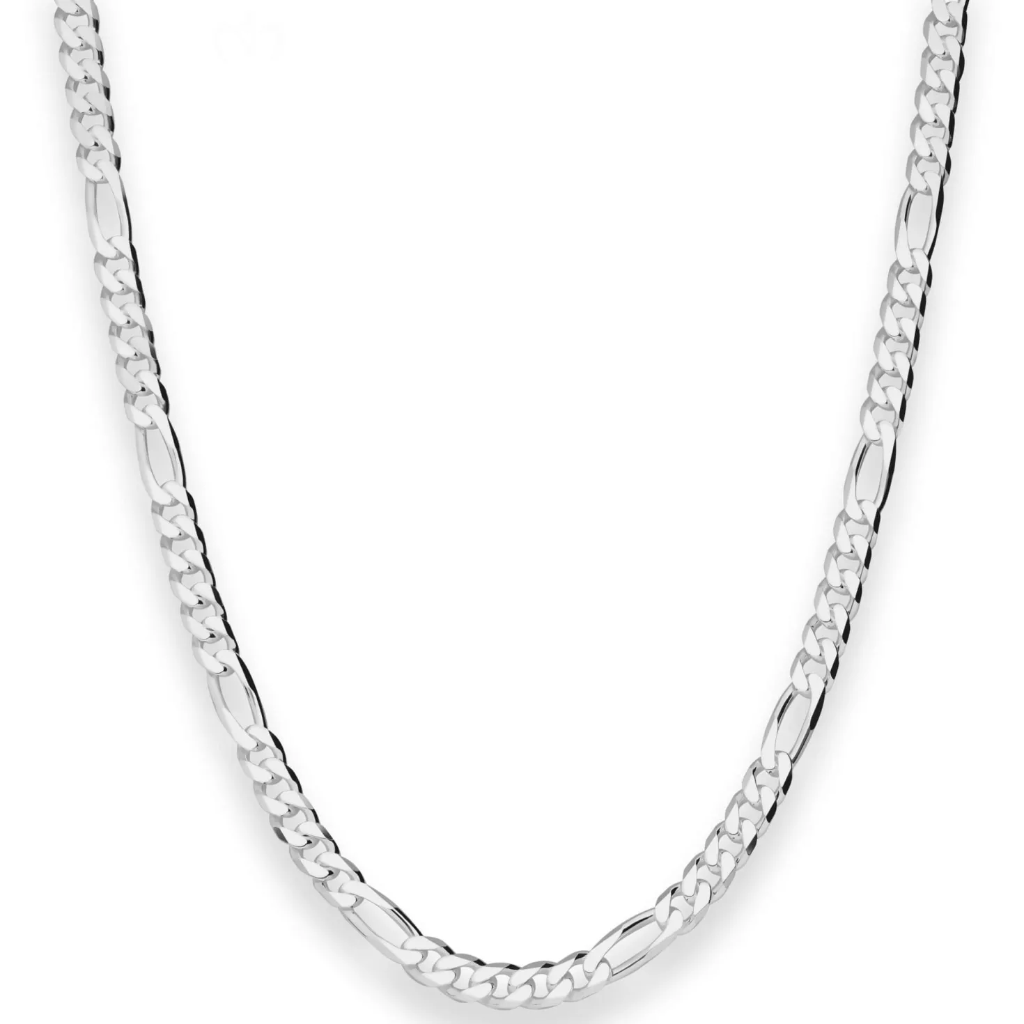 4,3mm Figarokette diamantiert Silberkette Collier Halskette aus 925 Silber 45cm