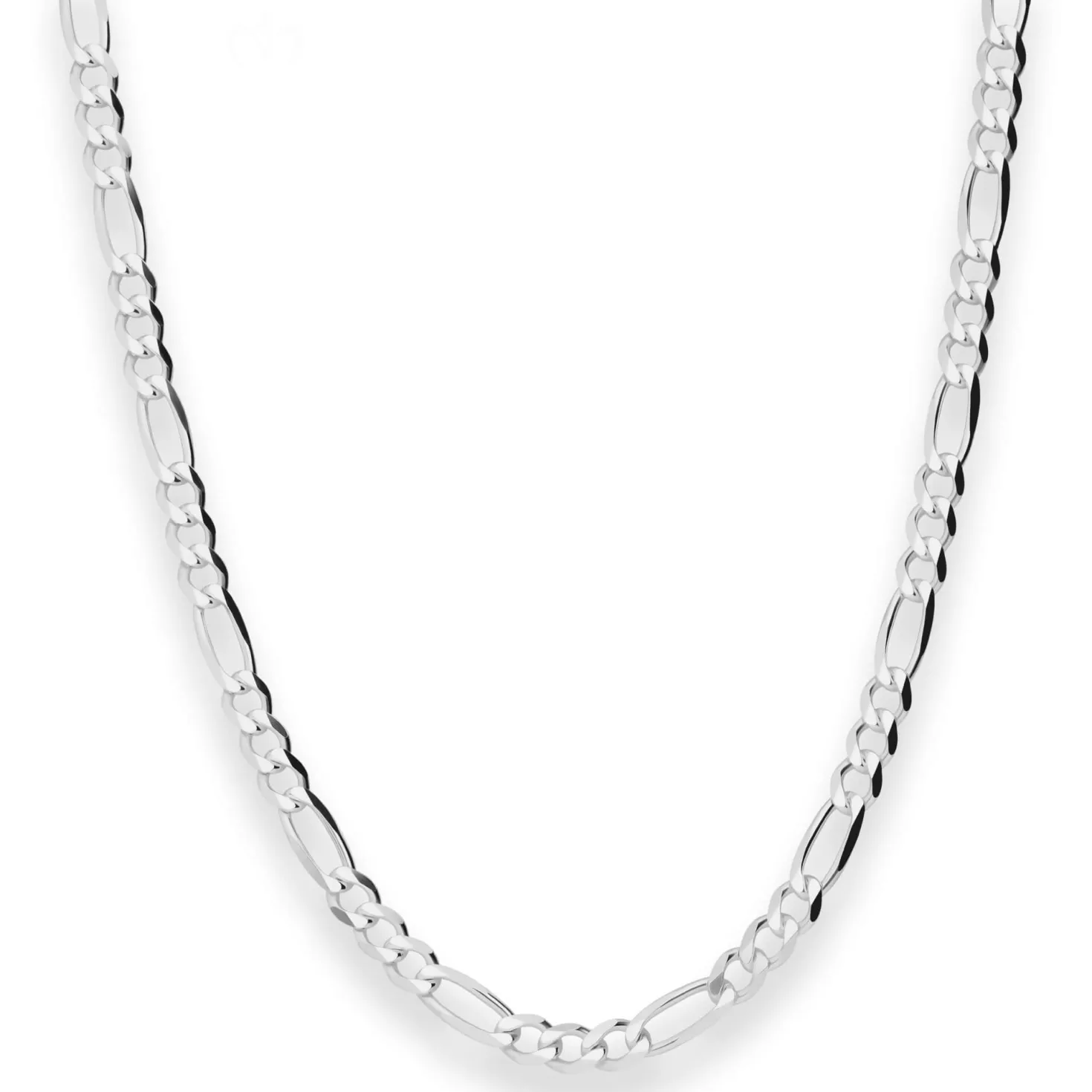 4,9mm Figarokette diamantiert Silberkette Collier Halskette aus 925 Silber 55cm