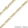 3,4mm Figarokette Goldkette Collier Halskette aus 333 Gold Gelbgold 75cm