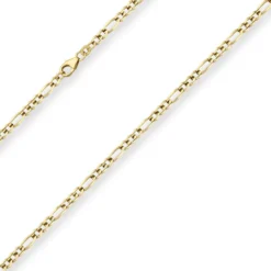 3,4mm Figarokette Goldkette Collier Halskette aus 333 Gold Gelbgold 75cm