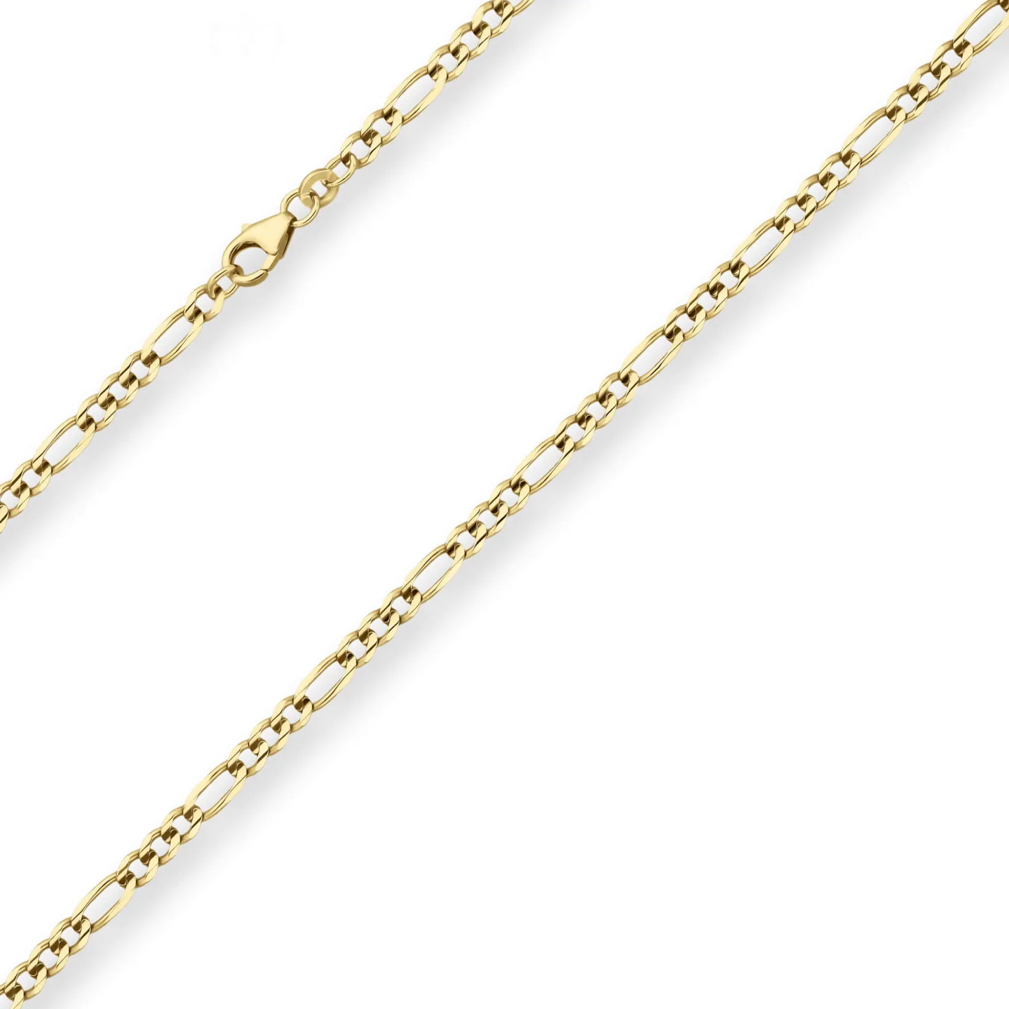3,4mm Figarokette Goldkette Collier Halskette aus 375 Gold Gelbgold 55cm