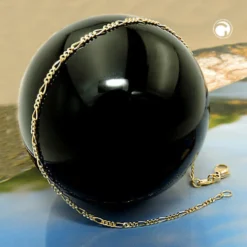 1,4mm Figarokette Halskette Collier aus 14Kt 585 Gold Gelbgold 42cm