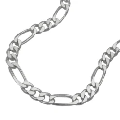 4,8mm Figarokette Halskette Collier aus 925 Silber 55cm flach Silberkette