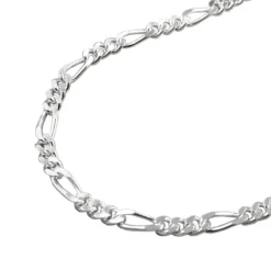 2mm Figarokette Kette Collier, 925 Silber, Silberkette, 50cm, Unisex