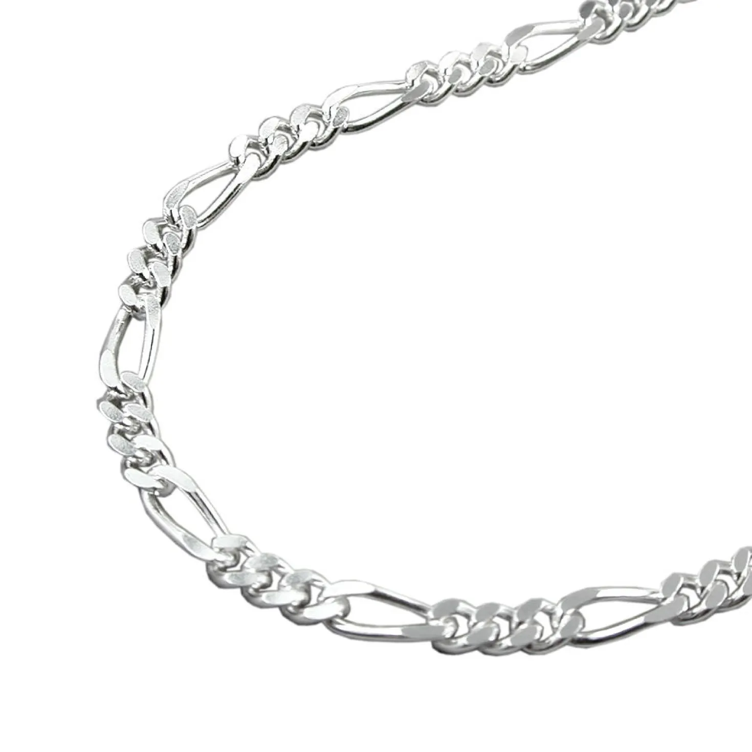 2mm Figarokette Kette Collier, 925 Silber, Silberkette, 50cm, Unisex