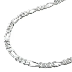 2,7mm Figarokette Kette Halskette Collier flach 925 Silber 50cm Silbercollier